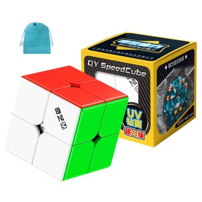 QY Warrior M [Japanese Cube Guide & Pouch IncludedAuthentic] Magnetic 3x3x3 Cube, Stickerless 3D Puzzle (2x2 UV)