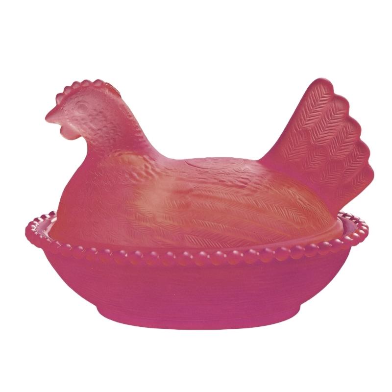 

Crystal Glass Hen on Nest Candy Dish with Lid Retro Candy Bowl,Candy Jar Table Decorations for Home Office Kitchen фіолетовий