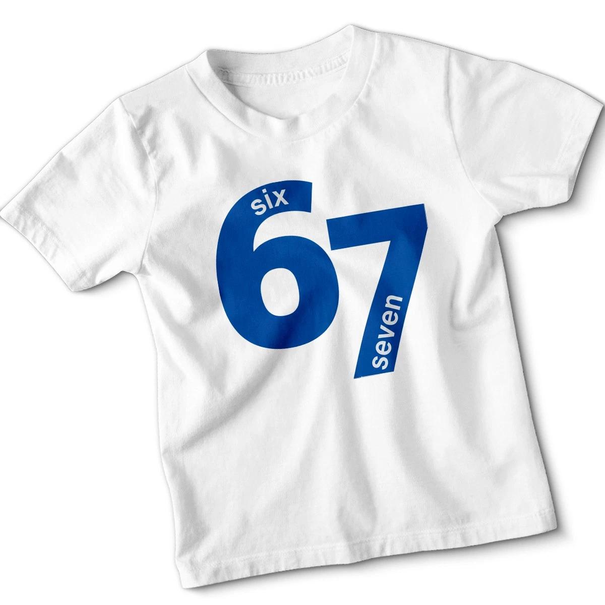 6 7 Six Seven Kids T-Shirt Funny Meme Joke Humor 67 Boys Girls Graphic Tee 2XL