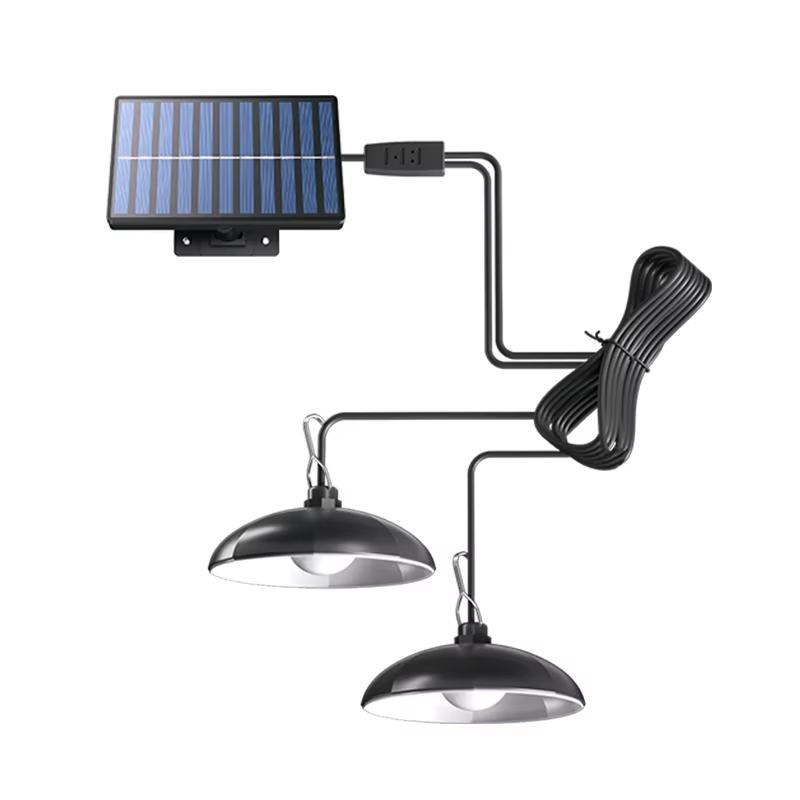 Solar Lamp Split Type Solar One Tray Two Super Bright Pendant Light Indoor and Outdoor Remote Control Light Light Control Waterp