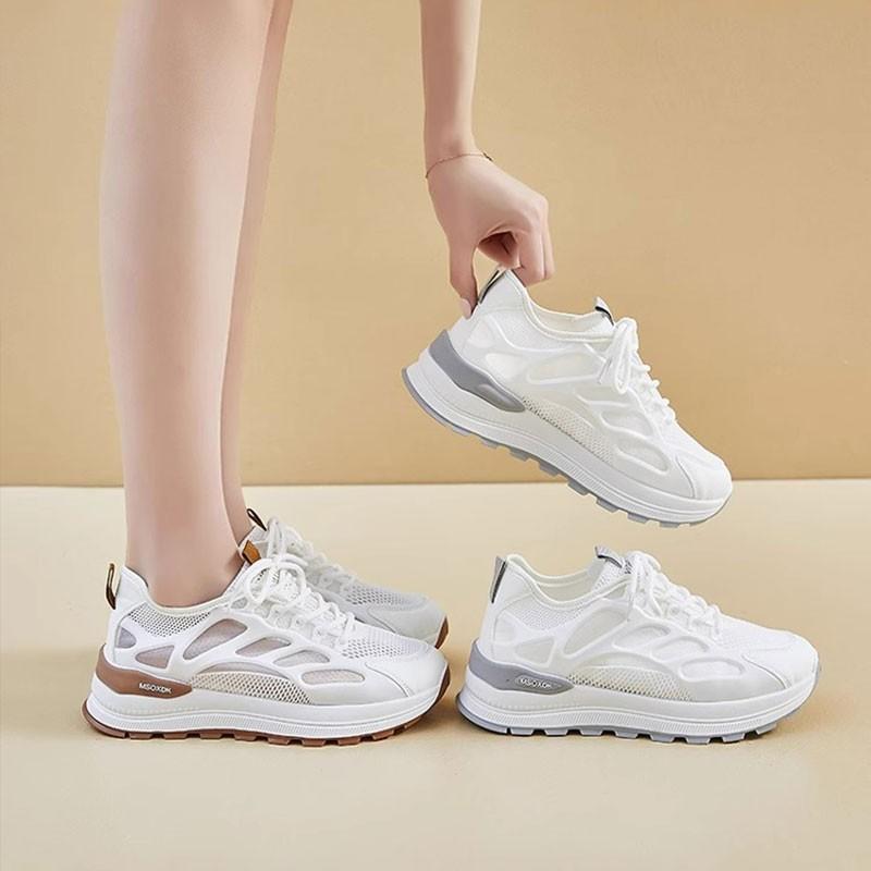 New women's 2025 summer student sports and leisure mesh sandals breathable thin thick-soled heightening women's shoes
