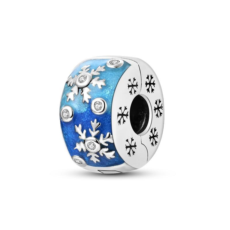 Sky Blue Color Decorative Charms Bead Elements Genuine Copper Butterflies Flower Moon Pendant Piece Suitable For Authentic Bracelet Style Jewelry