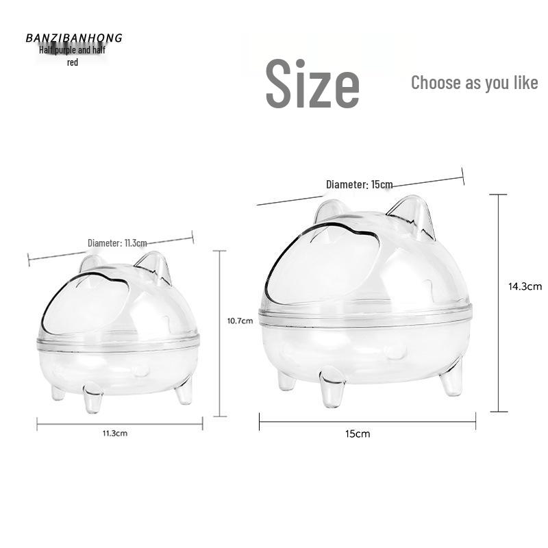 Panoramic Transparent Anti-Splash Bathroom for Small Pets