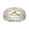 Gold-Plated Two-Tone Women's Fashion Rings - European & American Style