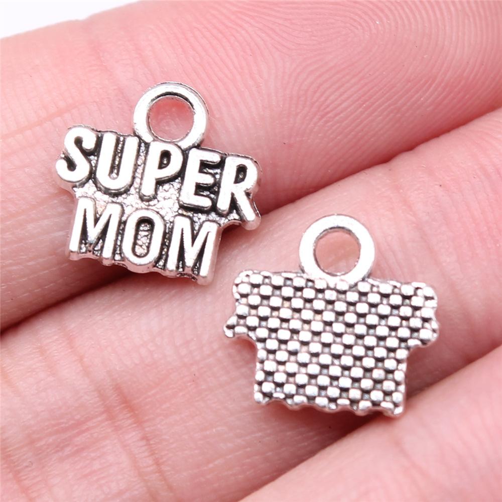 20pcs Mom Series Charms For DIY Jewelry Making Lovely Family Heart Love Mom Charms For Mother's Day Gift