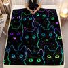 Cartoon Cat Blanket Flannel Throw Blanket Comfortable Animal Pattern Blanket, Travel Blanket For Couch Bed Sofa