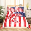 Pike Fish Bedding Striped Bass Big Pattern Hunting and Fishing Themed Duvet Cover for Kids Boys BedRoom Decorations for Teens