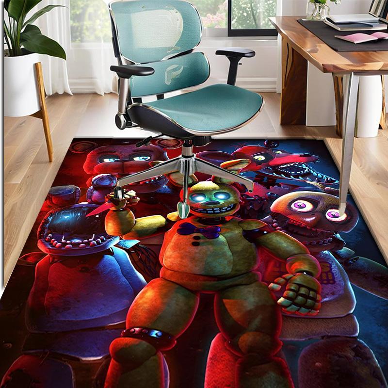 Five Nights at Freddy's Pattern Rug, Indoor/Outdoor Mat, for Picnic, Gameroom, Bedroom, Office, Living Room, Home Decor Carpet, Birthday Gift