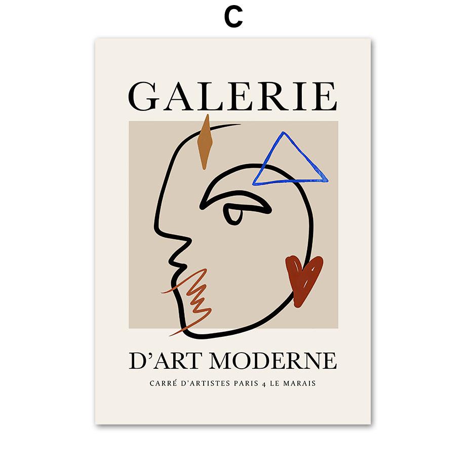 Abstraktní minimalistický Henri Matisse Line Girl Face Wall Art Malba na plátně Plakáty a tisky Nástěnné obrazy pro výzdobu obývacího pokoje