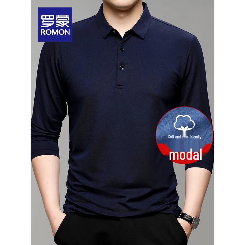 Romon Men s Casual Long-Sleeve Polo T-Shirt 175/92A