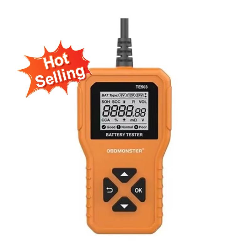 Car Battery Tester 100-2000 CCA Car Battery System Analyzer 6V 12V 24V Car Battery Tool BM550 Battery Testing Tool оранжевый