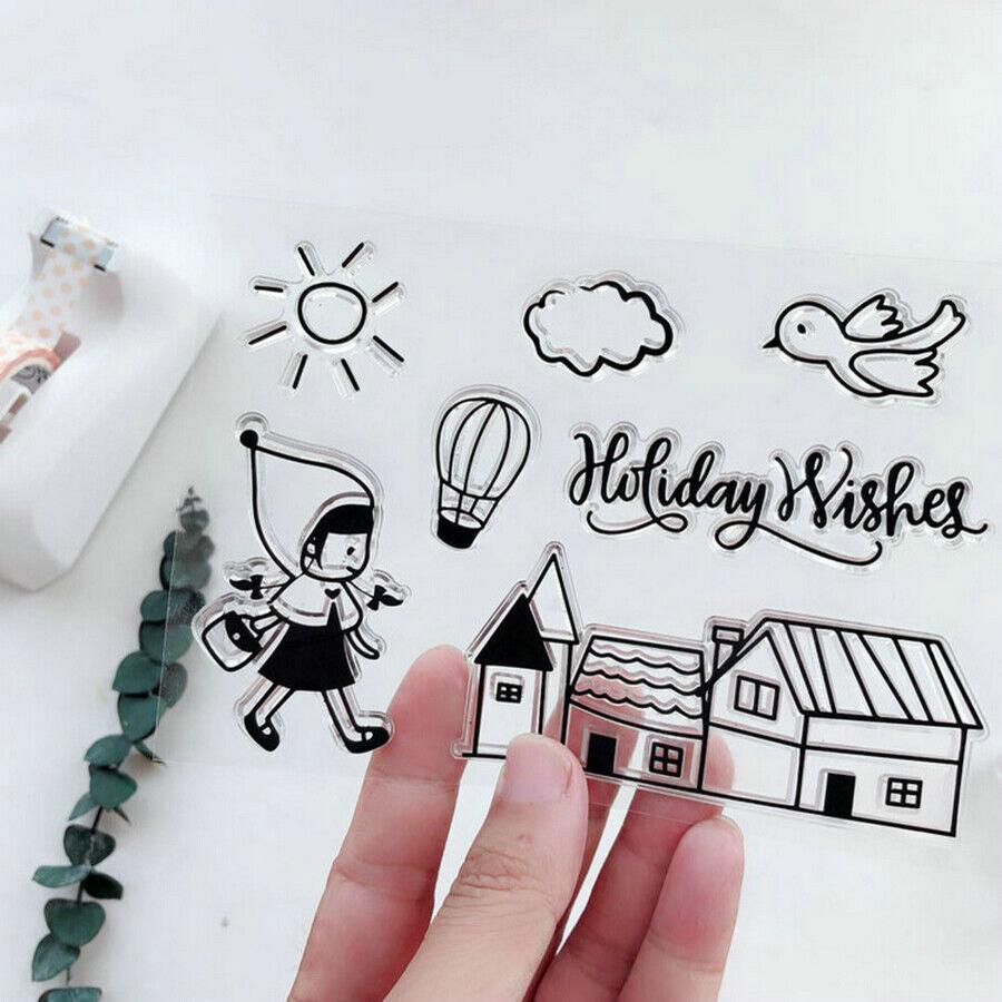 Car Travel Transparent Silicone Clear Stamps for Seal DIY Scrapbooking Album Paper Card Mountain Animal Dog