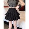 White Wood Ear Trim Fluffy High-Waisted A-Line Skirt - Women's 2026 Summer Edition