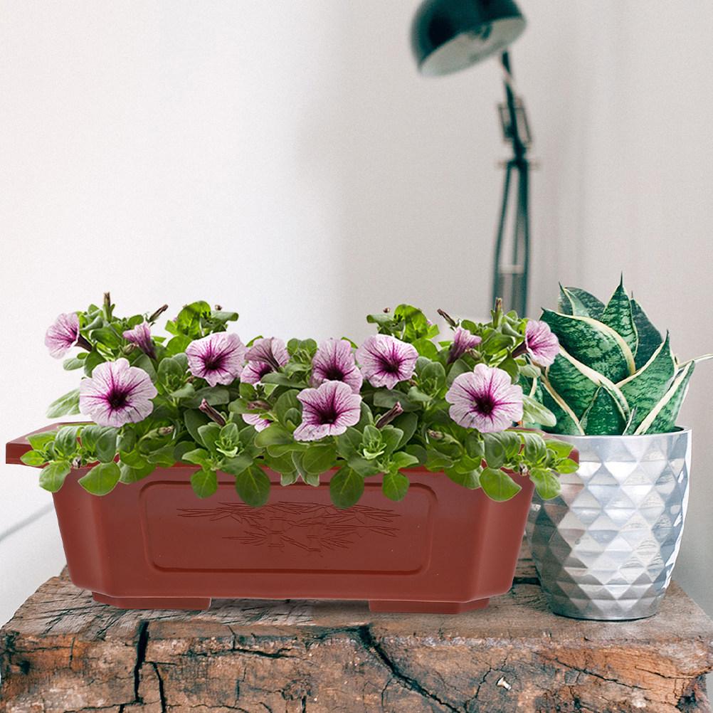 6Pcs Decorative Plastic Flower Pots Bonsai Planters with Drainage Holes for Indoor Garden Office Windowsill Planter Bowl Style
