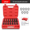 Extended Thin-Walled Hexagonal Air Impact Socket Wrench for 8/10 Motorcycle Disassembly and Repair