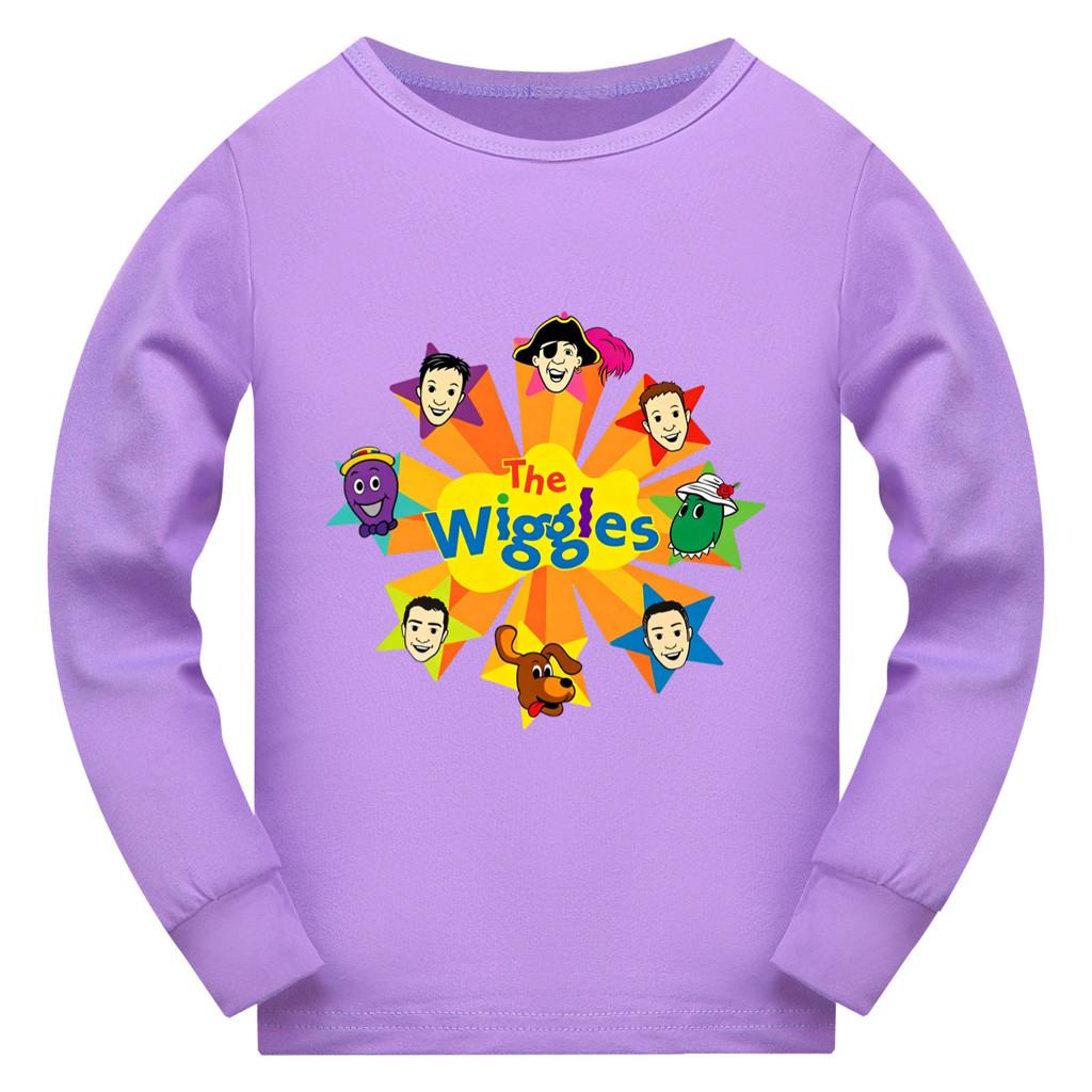 5748 Kid Boys Girls the wiggles Casual Long Sleeves T-Shirt Top 110cm фиолетовый
