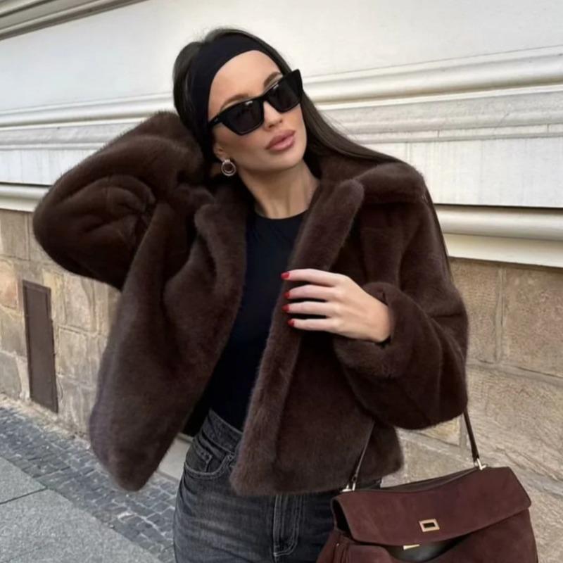 Wind Imitation Fur Jacket Women's Fashion Short Mink Fleece Fur Jacket Small Plush Fur Jacket