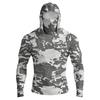 Men's Casual Raglan Sleeve Hooded Long Sleeve Sun Protection Shirt Camouflage Print Lightweight Breathable Outdoor Top