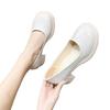 Size 35-43, Large Size Women's Shoes Round Head Soft Sole Non-slip Single Shoes Women's Thick Heel Mary Jane High Heels 41 Small Leather Shoes