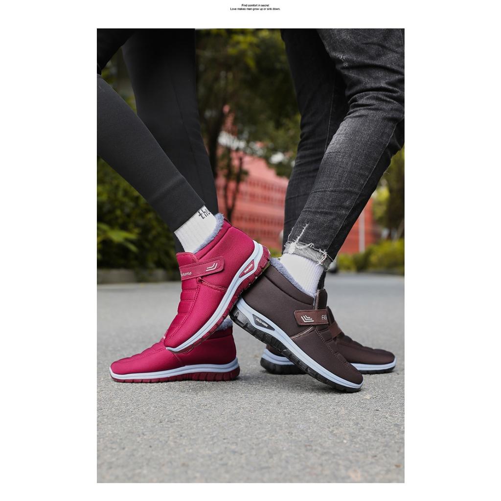 Cotton Shoes Women's Winter Snow Boots Velcro Women's Boots with Thick Fleece Short Boots for Warmth Outdoor Cotton Boots