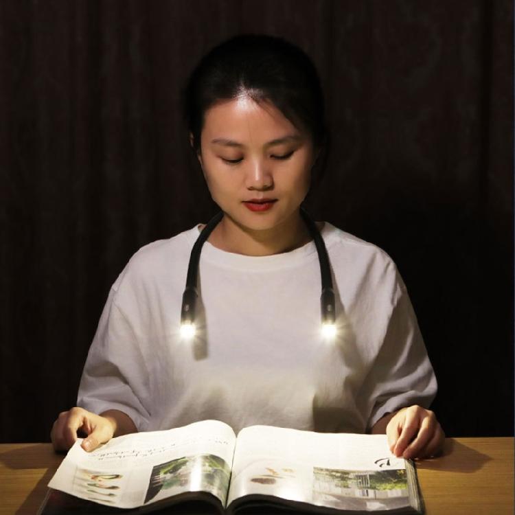 Comfortable Silicone Neck Lamp 3 Lighting Option USB C Fast Charge 2 Hours For Technicians Creators Readers Hiking Use