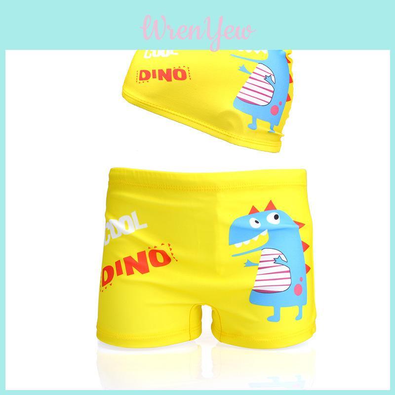 Baby Boys Cartoon Swim Shorts With Polyester Fabric For Water Play And Pool Fun
