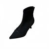 European and American sweet and spicy simple commuter short boots women's 2025 autumn and winter new suede pointed rear zipper high-heeled fashion