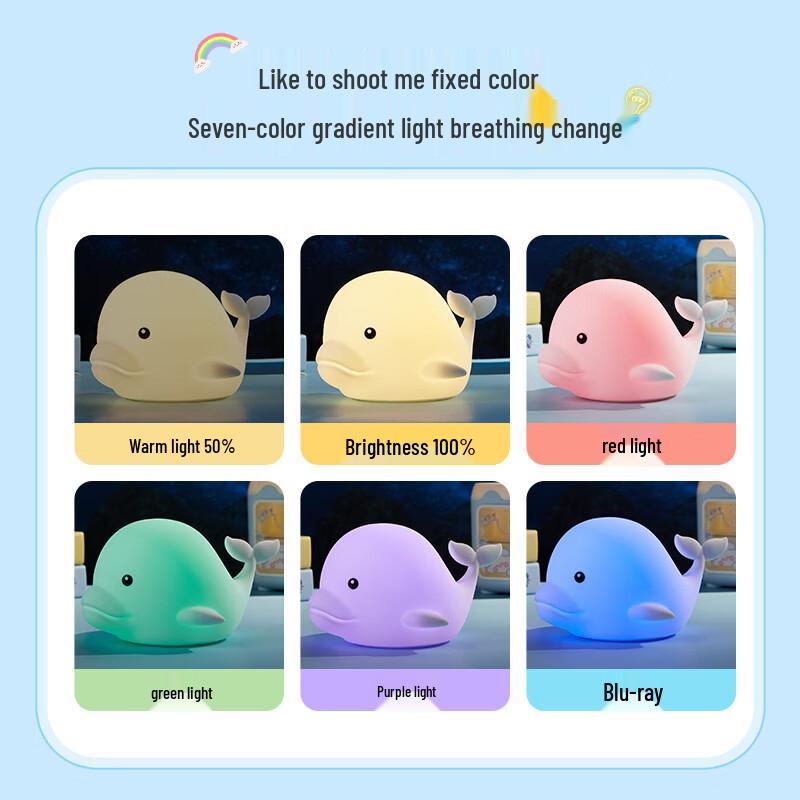 Dolphin Silicone Pat-Pat Night Light