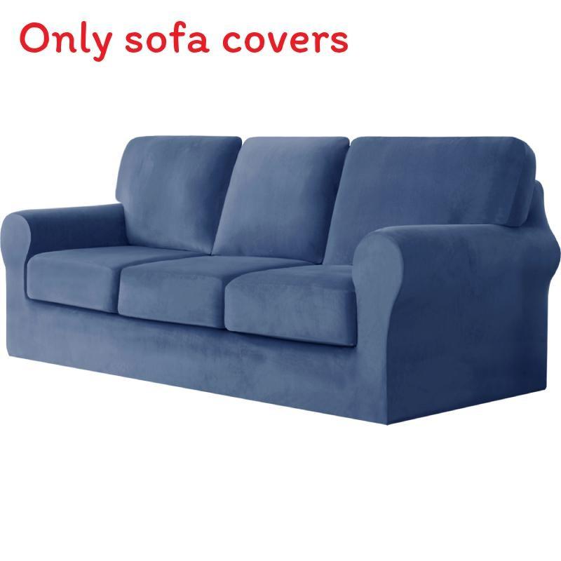 Elastic Polyester Sofa Cover For One Two Three Seat Sofas With Antiwrinkle And Easy Clean Functionality