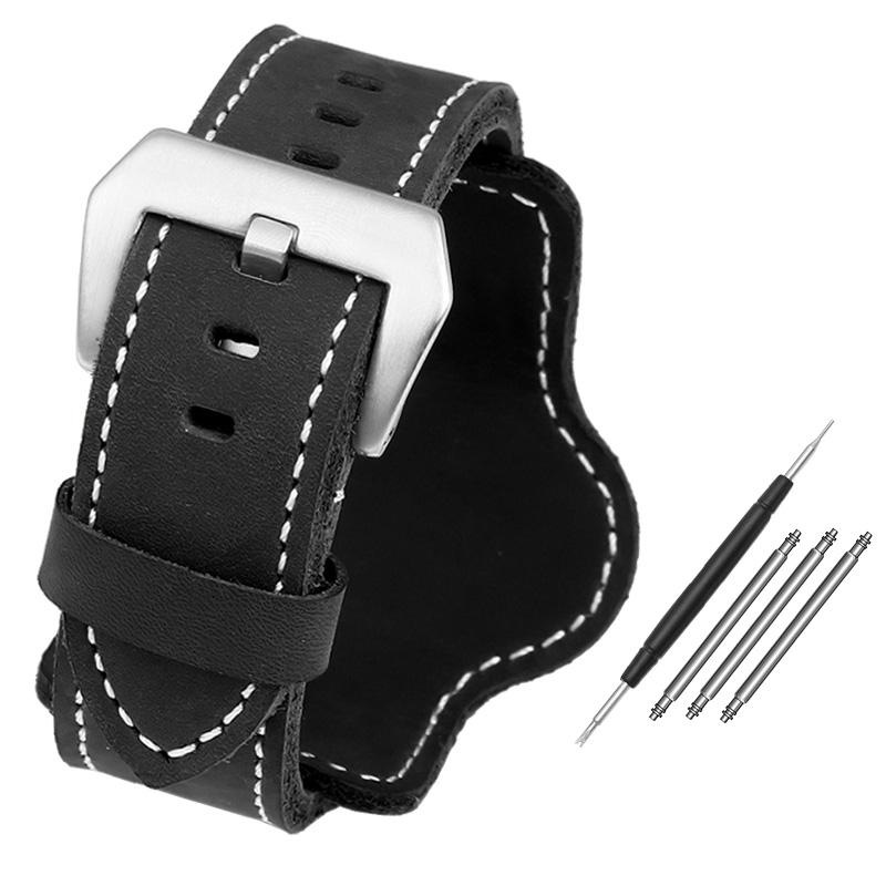 Bracelet de montre Classique POUR Panerai Cuir véritable Homme Série PAM111/441/312 Crazy Horse Ceinture boucle à aiguille 22MM 24MM 26MM