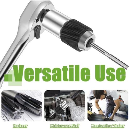 Bestgle Adjustable Socket Set Adapter, 2 Tap Sockets, Large + Small, 3/8 Drive 6-1/2 Inch, for Tight Work Areas, Reamers, and Threading with Square Wr