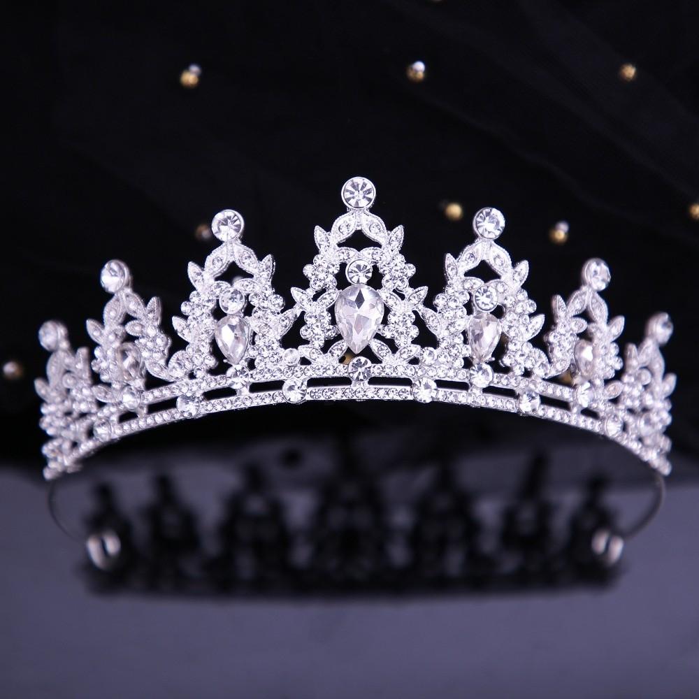 Metal Baroque Crown Queen Party Pageant Rhinestone Crown Exquisite Princess Tiara  Girls Headband