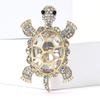 Elegancka Broszka Żółw z Cyrkoniami - Retro Uroczy Kształt Zwierzęcia, Unisex Akcesorium Biżuteryjne, Idealny Prezent Świąteczny