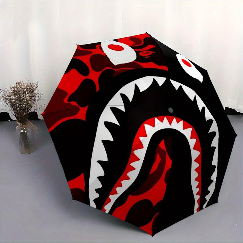 1pc Shark Camo Windproof Automatic Windproof Umbrella, Lightweight for Women/Men, Perfect Christmas Gift 0811259