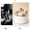1 Stück 360° drehbarer Make-up-Pinsel-Organizer Kosmetik-Organizer 5 Fächer Make-up-Pinsel-Becher Badezimmer-Waschtisch Schreibtisch Aufbewahrungs-Halter Tasche