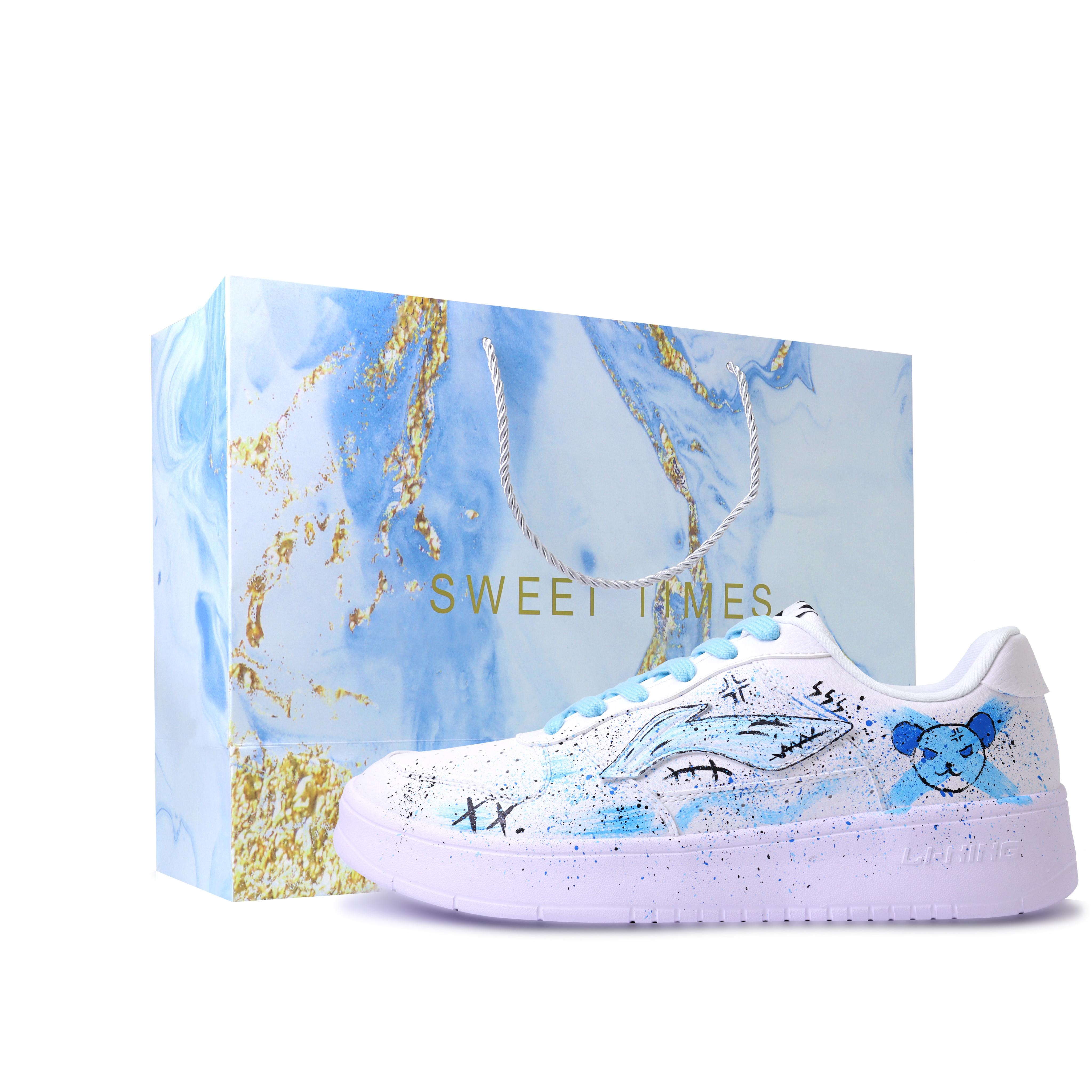 

Li Ning Плавающая лодка Устойчивые к истиранию, Легкие и дышащие Низкие кеды для скейтбординга Унисекс Белый Синий Черный AGCS419-1(Команда1218-) 35.5