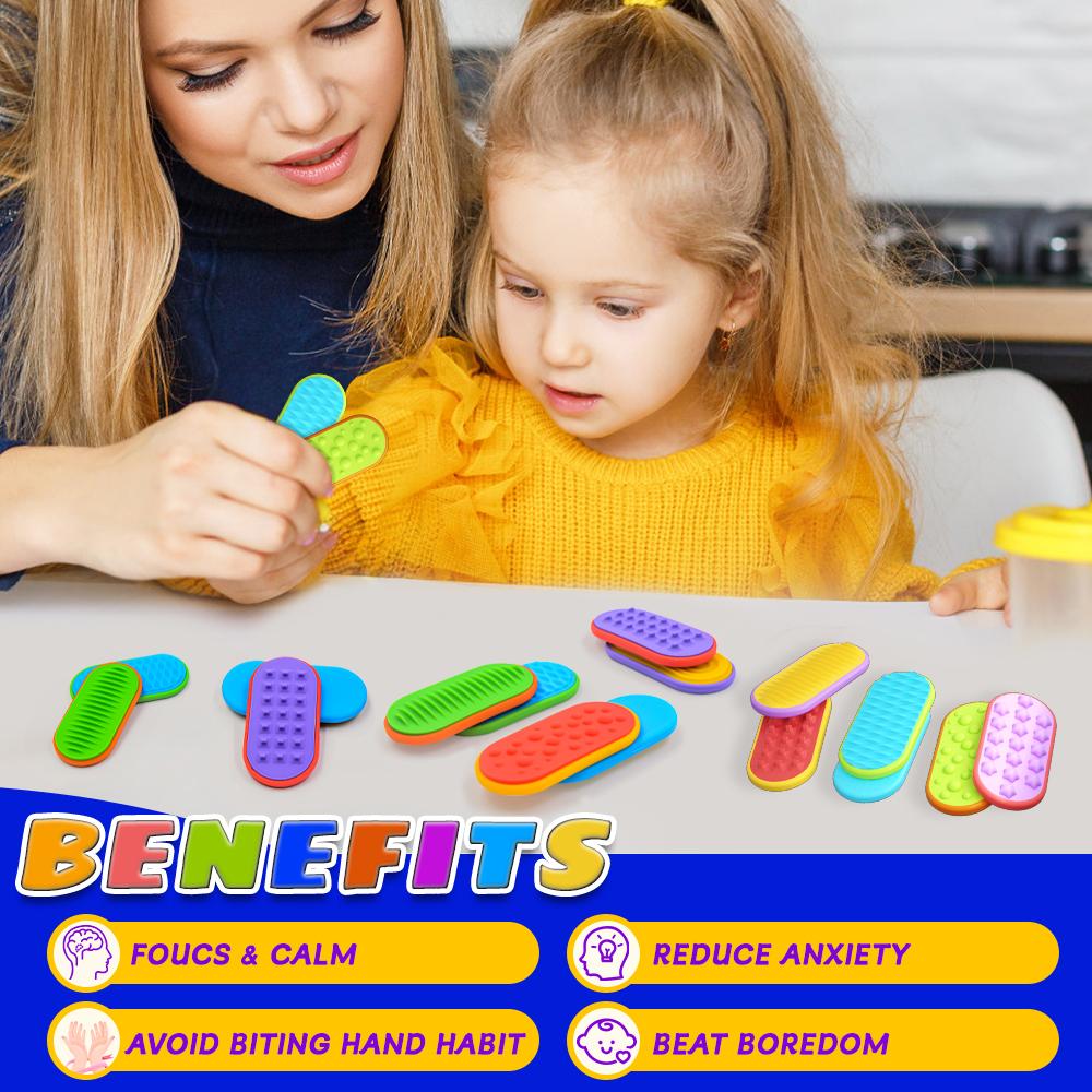 18Pcs/Set Sensory Magnet Toy Silicone Magnetic Slider for Autism Anxiety Stress Relief Toy