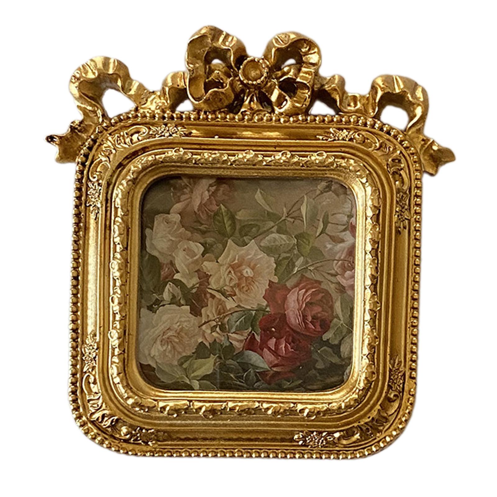 Винтажная фоторамка Роскошная фотогалерея Искусство Антикварный держатель для фотографий для книжных полок Гостиная Спальня Столовая Декор