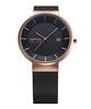 BERING Solar Black x Rose Gold Stainless Steel Mesh Strap Sapphire Glass Genuine Imported Product 3 Year Warranty Scratch Resistant Break Resistant