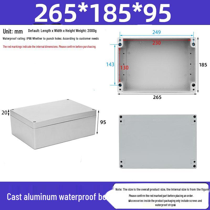 Druckguss-Aluminium Außenverteilerkasten IP65 Wasserdichtes Gehäuse