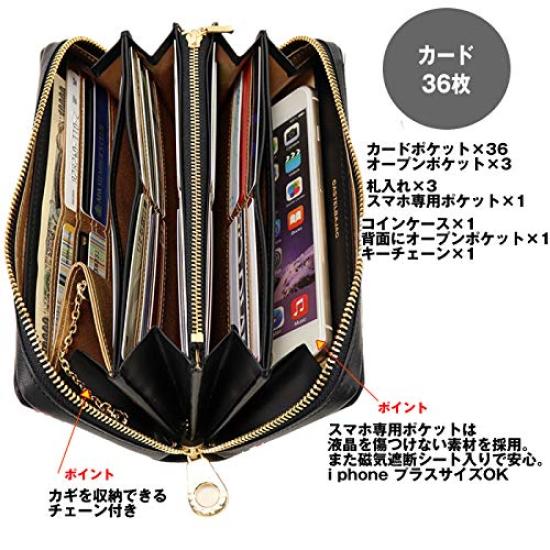 CASTELBAJAC 27606 Brustleder Reißverschluss Rundum Lange Geldbörse (Grün)