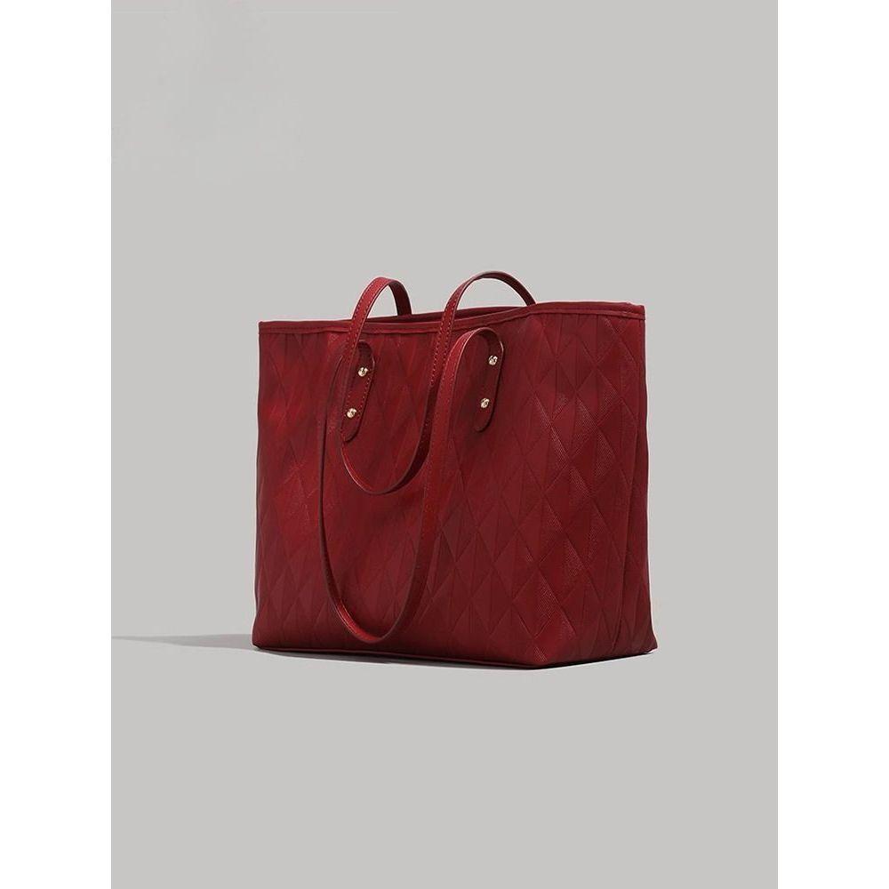 Red Bride Wedding Bag Women's 2025 Spring and Summer New Premium Versatile Commuter Handheld Shoulder Tote Bag