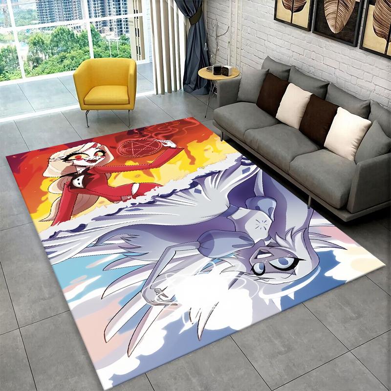 3D Cartoon H-Hazbin Hotel Charlie Carpet Rug for Playroom Bedroom Living Room Sofa Home Decor,kid Area Rug Non-slip Floor Mat