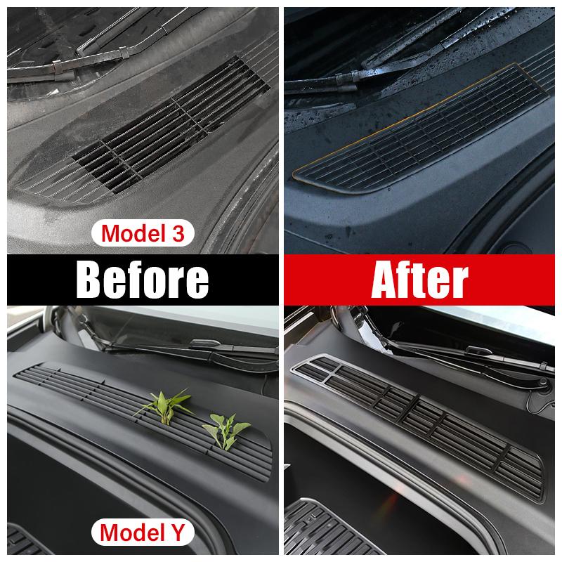 Car Air Inlet Protect Cover Intake Engine Room Protect Patch Filter Screen Isolation Net For Tesla Model 3 Y - 2024 2025