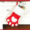 Christmas Dog Socks Polyester Plush Non-Woven Paw Design for Dog Lovers Festive Home Decor Without Feathers
