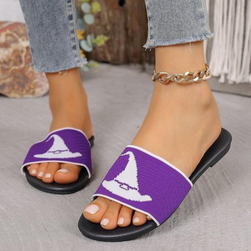 Fashion 2025 Ladies Shoes Hot Sale Open Toe Women's Slippers Summer Elastic Fabric Mixed Colors Outdoor Casual Beach Flat Slippers
