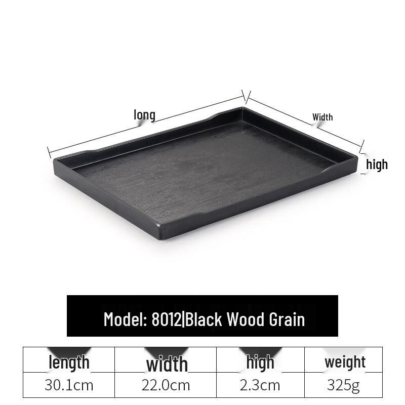 Japanese Style Melamine Rectangular 3-Compartment Serving Tray