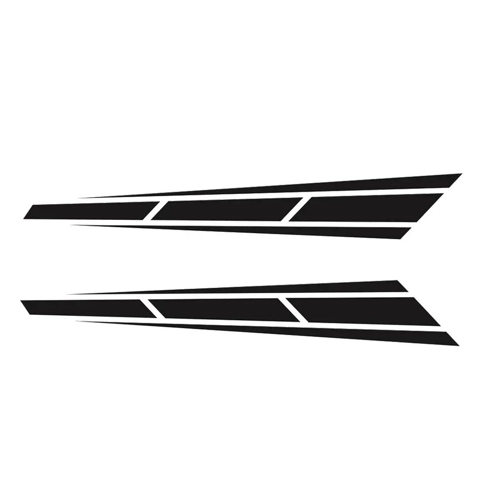 2pcs Car Racing Body Stripe Styling Decorative Decal Accessories Black/White Universal Auto Engine Hood Decor Stickers чёрный