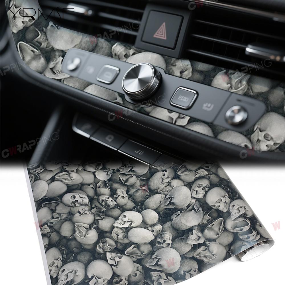 Car Sticker Vinyl Ghost Off-road Vehicle Wrapping Film Skull Halloween Skateboard Graffiti Motorcycle Black Wrap Bicycle Bodies