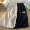 Spring And Summer Trendy Ice Silk Loose Casual Wide-leg Shorts Ins Versatile Solid Color Straight Sports Shorts Men's Large Size